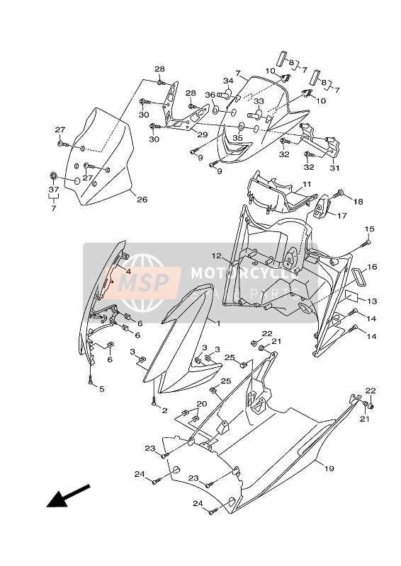 1DKF83000100, Leg Shield Assy, Yamaha, 0